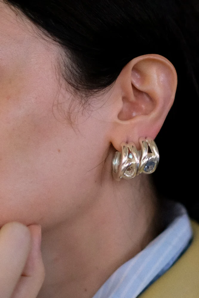 Link Stone Hoops - Image 3